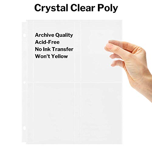 Dunwell Photo Album Page Refill - (3.5X5, 50 Pack), For 400 Pictures, 3-Ring Binder Photo Pockets, Each 4-Pocket Photo Page Holds 8 Pictures, 3.5 X 5 Photo Protectors Or 3.25X5.25 Seed Binder #TOP5