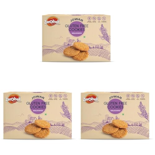 Image of Zerobeli Jowar Gluten Free Cookies 250g- Pack of 300% Wholesome Multigrain Millet Cookies| No Maida, No Palm Oil or Preservatives | rich in dietary fiber