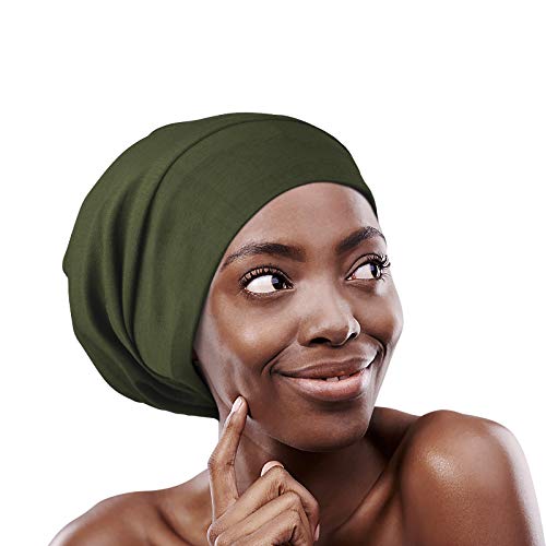Image of Satin Lined Sleep Slouchy Cap Curly Girl Slap Headwear Gifts For Frizzy Hair Women