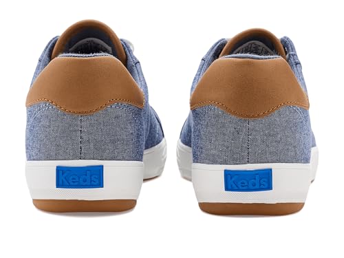 Image of Keds Center III Lace Up Fashion Sneaker, Blue Chambray /Tan, 6.5