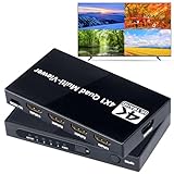 ELEVIEW 4K マルチビューワー HDMI 画面分割切替器 4入力1出力 4分割表示(PBP) HDMIスイッチャー シームレス 瞬時に切り替え ライブ配信やWeb会議・授業・イベントなどに活用 リモコン付き EHD-707N