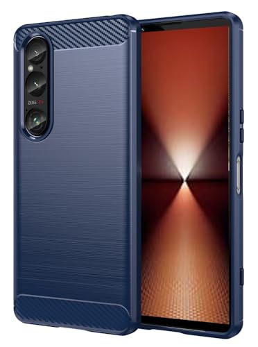 Folmecket Funda para Sony Xperia 1 Vi, Fibra de Carbono Resistente a los arañazos Absorción de Golpes Cubierta Protectora de TPU de Goma Suave para Sony Xperia 1 Vi 6.5