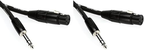 Roland Cable de interconexión serie negro, TRS de 14 pulgadas a XLR (hembra), 5 pies (paquete de 2)