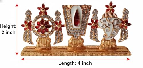 Estatua BEXCO Shankh Chakra Tilak Tirupati Balaji 4"x2"x0.5" miniatura 2