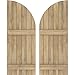 Ekena Millwork ARW101BQ621X33UNH Americraft Six 2 Exterior Real Wood Joined Board-n-Batten Shutters w/Arch Top (Per Pair), 21"W x 33"H, Unfinished