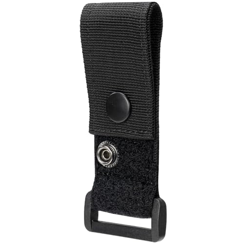 Radio Mic Holder Snap Slot, Epaulet Shoulder Mic Clips for Law Enforcement, Traditional Black Epaulet Microphone Carrier for First Responder Uniforms