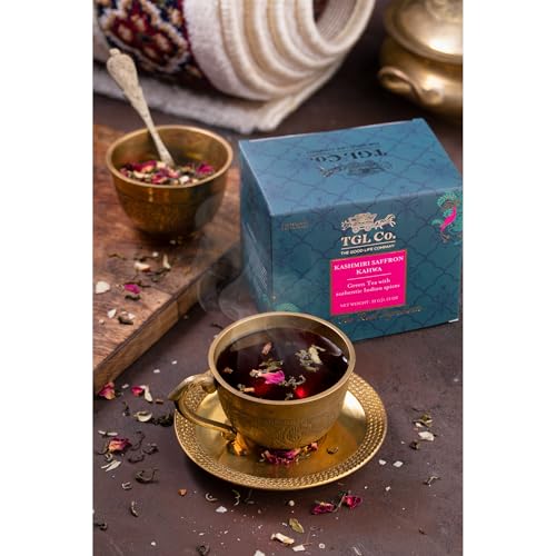 Image of TGL Co.Kashmiri Saffron Kahwa Herbal Tea Infusion (16 Tea Bags Pack Of 2)|Rich in Anti Oxidant | Refreshing | No Artificial flavor | Improve Digestion