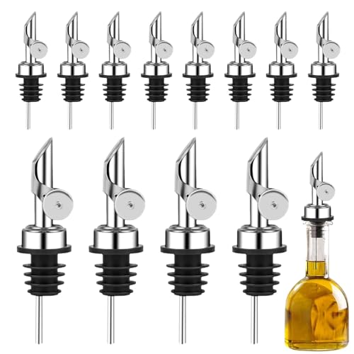 Pout de aceite de oliva: liquidación de licor de 12x, tope de vinagre de aceite de oliva de acero inoxidable | Dispensador de alcohol, salsa de ensalada, salsa de soja, elementos esenciales para la ba