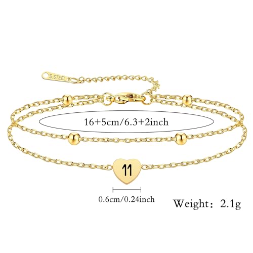Birthday Bracelet for Women Gold Dainty 13-95th Birthday Gifts for Sister Mom Daughter and Friend Personalized Number Bracelet Jewelry Gifts for Her2