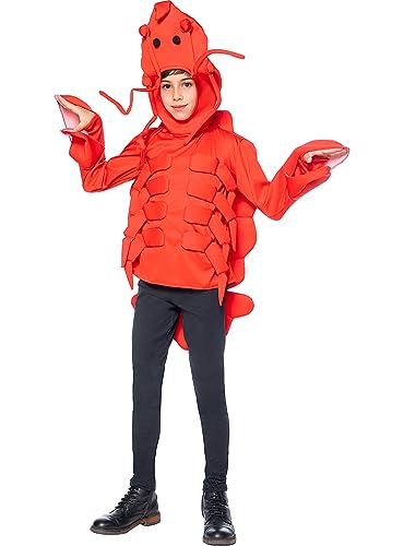 Funidelia | Déguisement homard pour fille et garçon Animaux - Déguisement pour enfant et accessoires pour Halloween, carnaval et fêtes. - Taille 5-6 ans - Rouge