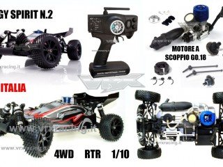 VRX Buggy Spirit N2 1/10 off Road con Motore a Scoppio Go.18 a 2 Marce Radio 2.4GHz 4WD RTR RH1007