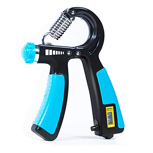 Grip Strength Trainer V2.0?Hand Grip, Counting Forearm Trainer Workout ,grip trainer,finger exerciser?Fit Grip Strengthener Adjustable?Finger Strengthener Trainer (11 to 154 LB), Home Gym Equipment