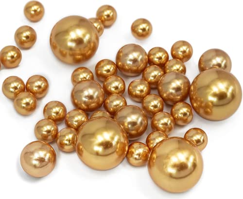 150 Floating Gold Pearls- Large Sizes- 6 Warm White Submersible Fairy Lights Strings Hidable Submersible Batteries- 2 Gallons of Transparent Water Gels for Vases - Thumbnail 2