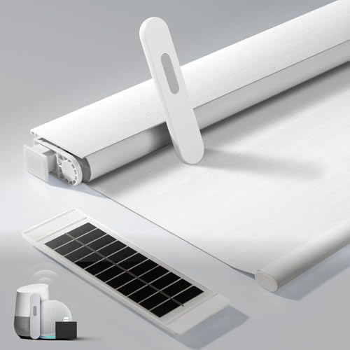 Motorized Blackout Blinds with Remote and Solar Panel