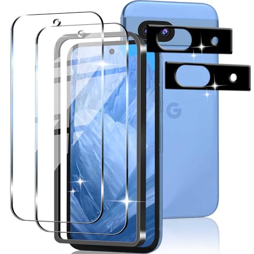 【kawaylJP】対応 Google Pixel 8a用の ガラスフィルム + ピクセル 8a レンズ保護フィルムピクセル8a 保護フィルム【日本旭硝子製 】グーグルピクセル8a フィルム 硬度9H 強化ガラス 耐衝撃 高透過率 気泡 飛散防止 撥水撥油
