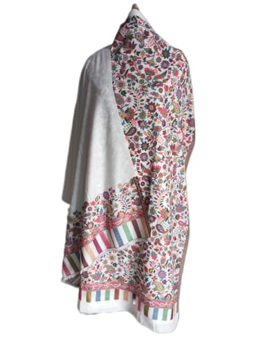 Image of Womens designer woolen suit for women with salwar and kashmiri shawl winter wear kani unstitched fabric set, stylish kurta pant set woollen dress material for women by pure pashmina wooltex