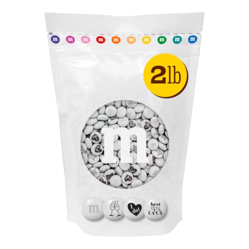 M&M'S Wedding Themed Milk Chocolate Candy 2 lb Bulk