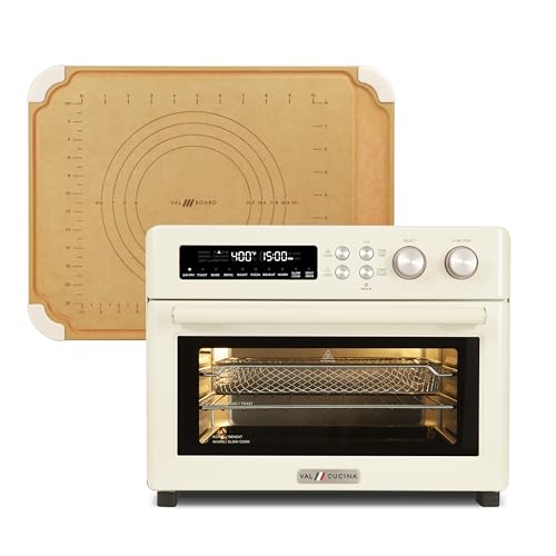 Image of VAL CUCINA Infrared Heating Air Fryer Toaster Oven & VAL BOARD Cutting Board, Compatible with VAL CUCINA Air Fryer Toaster Oven, Creates Storage Space, Protects Cabinets (Almond Yellow Color)