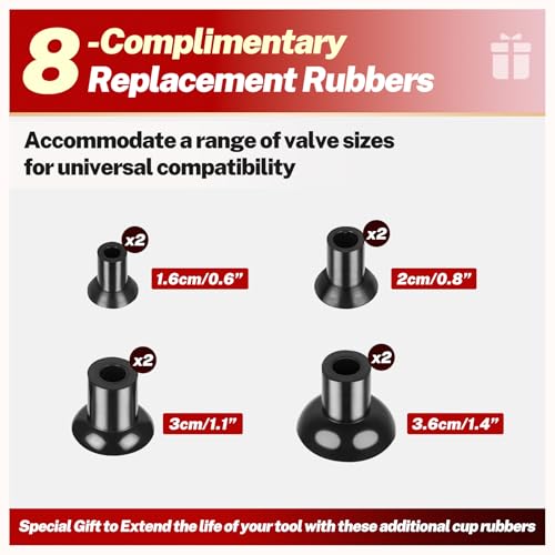 Image of BILITOOLS 2PCS Valve Lapping Kit Valve Grinding Tool with 8 Suction Cups | 4 Sizes Compatibility, For Engine Maintenance