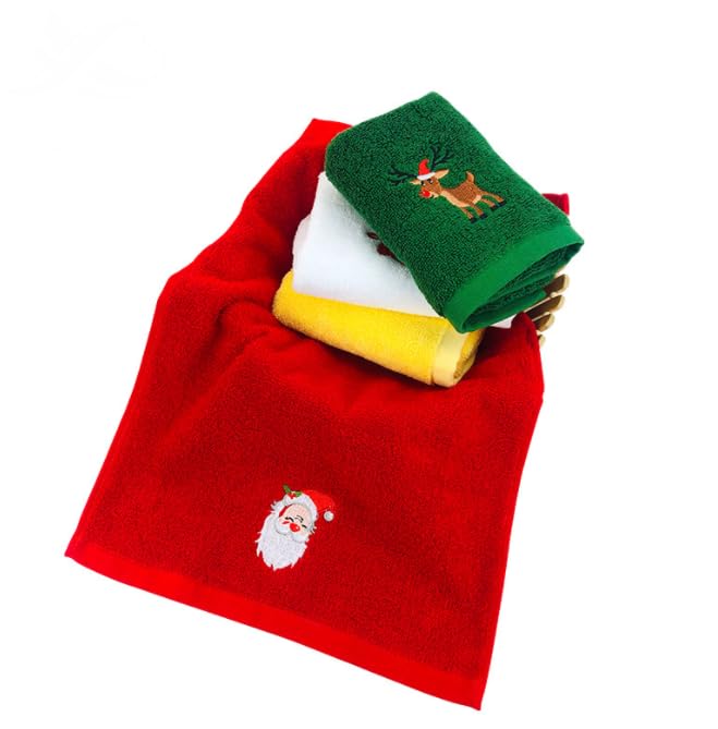 Dusenly 2pcs Christmas Hand Towels Red Green Christmas Bathroom Towel for Hand Face Gym Xmas Holiday Party Home Gift - Image 2