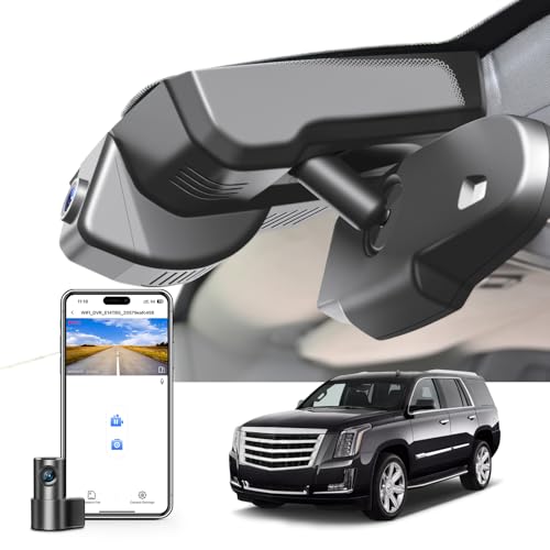 Mangoal Front 4K & Rear 1080p Dash Cam for Cadillac Escalade/Escalade ESV 2015-2020(Model B), Model B & Model C Have Same Models Years but Vehicle Sensor Cover are Different, WiFi & App, 128GB Card