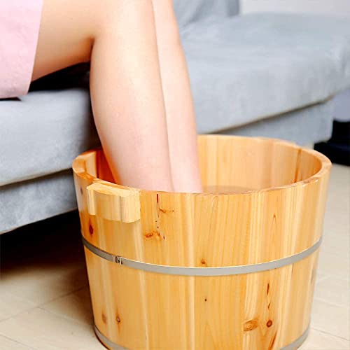 Espalda para baño de pies de madera natural gruesa portátil miniatura 2