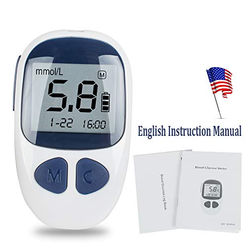 Diabetes Testing Kit Electronic, 50 Test Strips, 50 Lancets Glucose_Meter Digital Handheld Blood Monitor Diabetes Test Meter Monitor Kit (1 Device+50 Test Strips+50 Lancets)