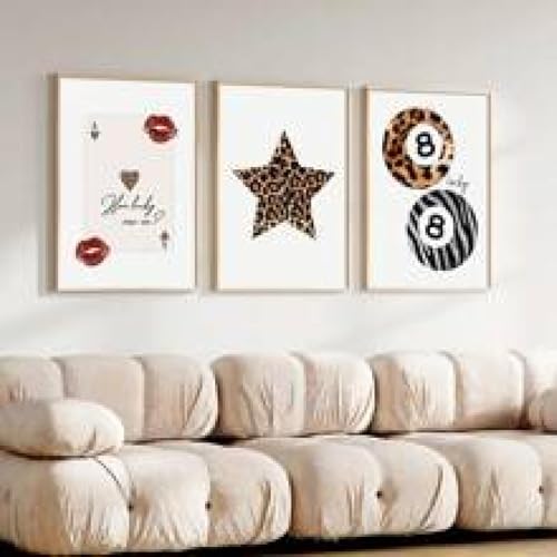 Affiches esthétiques pour murs vides : solution déco triptyque léopard
