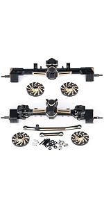 Essieu Métal Axial Scx24 Kit Essieu Avant/arrière Métal CNC Pour Axial SCX24 1/24 - Contrepoids, Anodisé Noir Pièces Upgrade Axial Scx24 Contrepoids