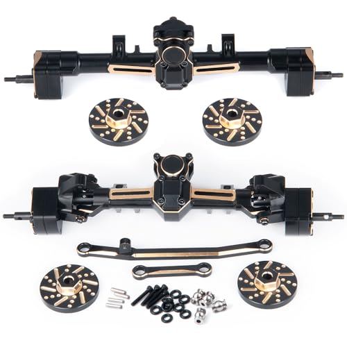 SCX24 Universal Front and Rear Axles Set with Counterweights for 1/24th RC Crawler Car (Front & Rear)
