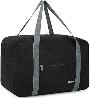 Small Cabin Bag 40x20x25 for Ryanair Airlines Foldable Underseat Travel Bag Water-Resistant Hand Luggage Bag Holdall Bag Weekend Overnight Bag for Women Men by WANDF (Black 20L)
