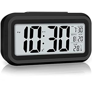 Despertador Digital, Alarma Digital Con Temperatura, no Tic-TAC, Reloj de Mesa de Viaje Con Pantalla de números LED Grande