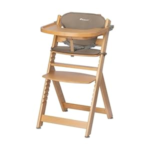 Bebeconfort Timba + Cojín, Trona Bebé Evolutiva, 6 Meses – 10 Años, Hasta 30kg, Trona de Bebé, Bandeja Extraíble, Asiento/Reposapiés Regulables, Arnés Seguridad, Compatible Timba Baby, Natural Wood