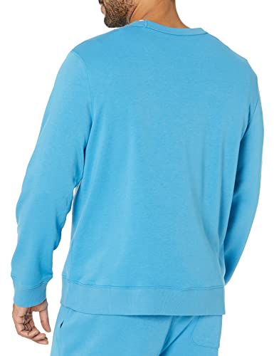 Amazon Essentials Herren Leichtes langärmeliges Frottee-Sweatshirt mit Rundhalsausschnitt (erhältlich in Big & Tall), Türkisblau, M