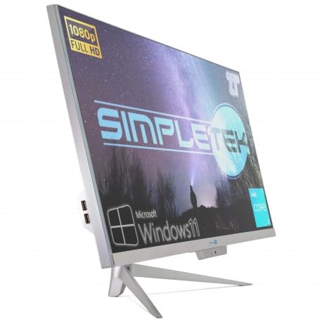 SIMPLETEK PC All in One RGB Core i3 Windows 11 Pro 27" Full HD RAM 16 GB SSD 2 TB | Webcam Integrata, WiFi5, Bluetooth | Computer Fisso Desktop