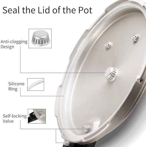 Miniatura 4 de Mumusuki Olla a presión, 7.1 in inferior 3 litros estufa de aleación de aluminio utensilios de cocina sopa carnes olla mini olla estufa superior de