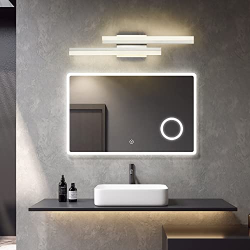 Image of PRESDE 24 Inch LED Vanity Light Brushed Nickel Bathroom Light Fixtures Over Mirror Modern Bath Wall Lighting Bar 3CCT