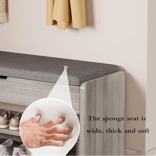 Banc de rangement à chaussures pour entrée avec compartiment caché