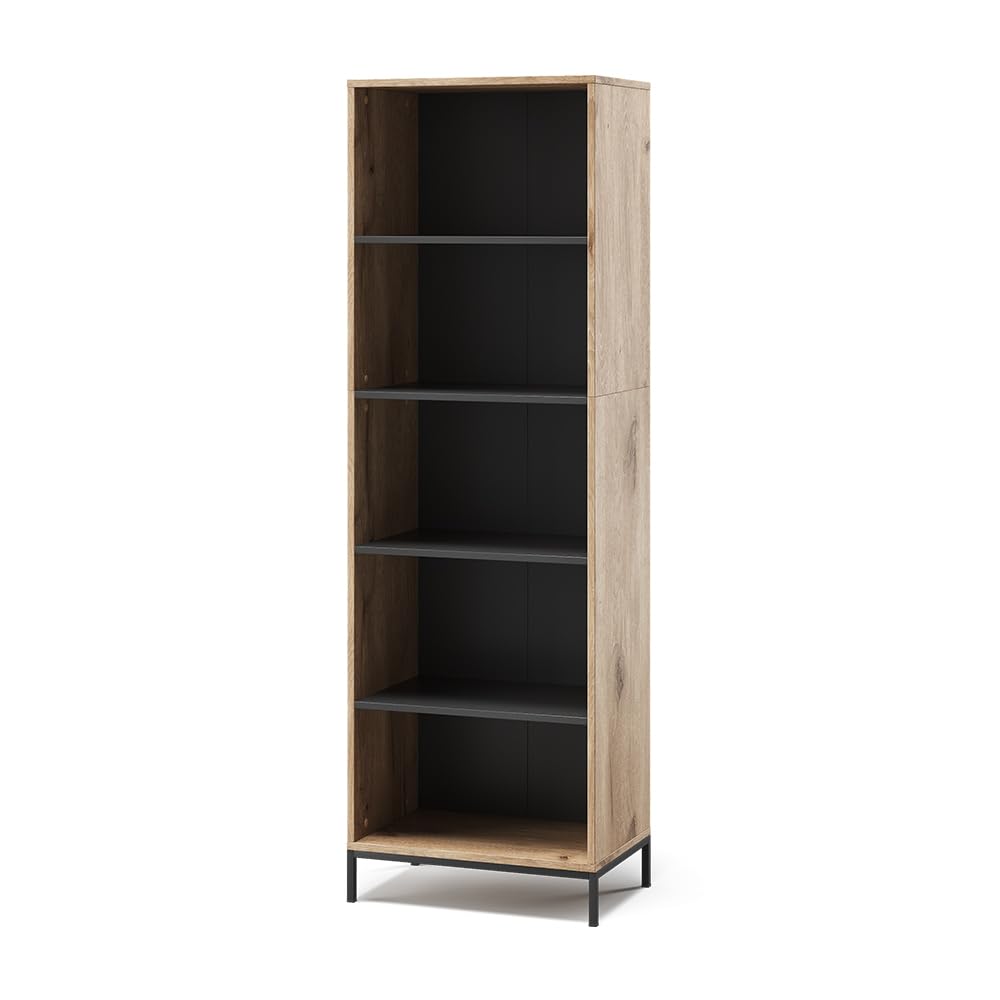 Vicco Regał na książki "Eliza", Viking Oak, 60 x 180 cm | z 5 przegródkami, convient pour le rangement de livres et d’objets de décoration