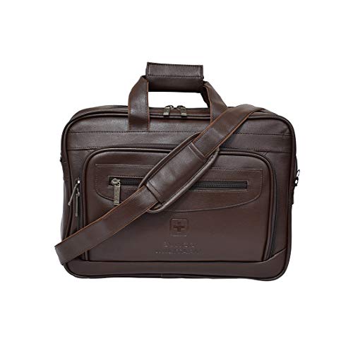Swiss Military Premium Leatherette Laptop Bag for Men, Laptop Messenger Bag, Office Bag, Sling Bag with Quick Access Pocket & Inbuilt Organizer | Fits up to 15.4″ Laptop, Dark Brown, 1 Swiss Military Premium Leatherette Laptop Bag for Men, Laptop Messenger Bag, Office Bag, Sling Bag with Quick Access Pocket & Inbuilt Organizer | Fits up to 15.4″ Laptop, Dark Brown, 1