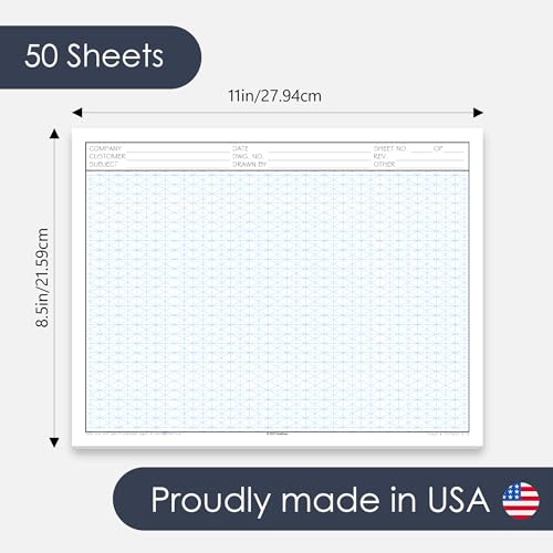 Papier graphique isométrique GeekNavy pour dessins 3D au bureau