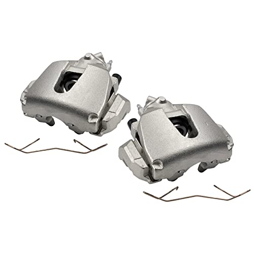 Image of TRQ Front Driver and Passenger Side Brake Caliper Set Caliper Brackets Hardware Compatible with 2012-2018 Ford Focus 2013-2018 Ford C-Max
