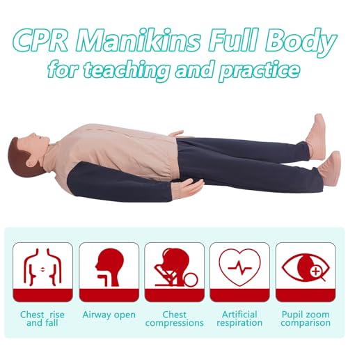 Image of CPR Manikins Dummy Training Kit, Professional CPR Dummies Test Dummies Adult with Medium Skin MCR Med-ical Accessories, CPR Training Set for Classroom or Research Centers