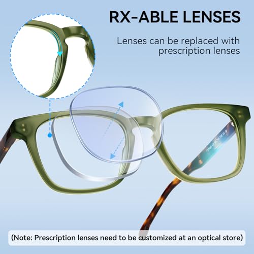 Image of Dollger Blue Light Blocking Glasses For Woman Men Square Rectangle Computer BlueLight Glasses Non-Prescription Glasses