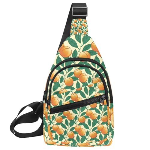 Bolsa de pecho para mujer impermeable, mochila cruzada de viaje con estampado de hojas