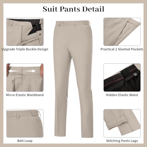 Double Breasted Suit Men Slim Fit 2 Pieces Suit Blazer Pants Formal 2 Button Tuxedo Jacket for Wedding Business Prom - Image 4