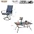Sophia & William Outdoor Dining Set Patio Dining Set for 6 Outdoor Table and Chairs 7 Pieces Outdoor Patio Set with Swivel Patio Chairs 60"x 38" Metal Table for Garden Pool All Weather Blue