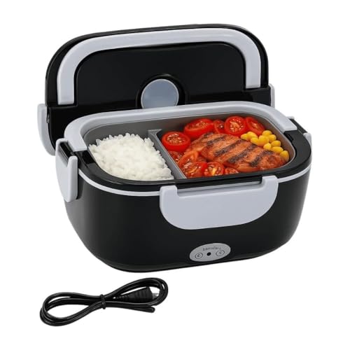 Marmita Elétrica Bivolt 1,5L 60W com Aquecimento a Vapor, Portátil, Ideal para Trabalho, Carro 12V/24V e Tomada 110V/220V