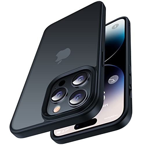 CASEKOO Matt Power für iPhone 14 Pro Max Hülle [SGS-Militärschutz] Stoßfeste Kratzfeste Schutzhülle (Anti-Fingerabdruck) Slim Case Dünne Griffige Mattierte Handyhülle iPhone 14 Pro Max - Edel Schwarz