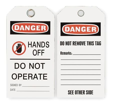 Danger Tag, 5-3/4 x 3 in, ISO 9001, PK25